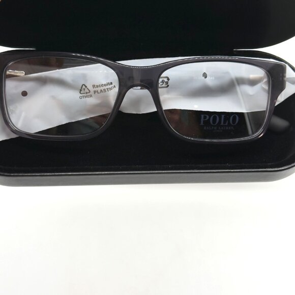 Ralph Lauren Men's Rectangle Eyeglasses PH2117 5407 Shiny Transparent Grey 54 mm - Picture 10 of 10